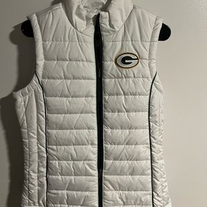 Packers White puffy Vest